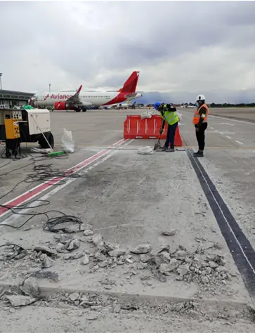 Reparación y mantenimiento de losas de concreto en aeropuertos